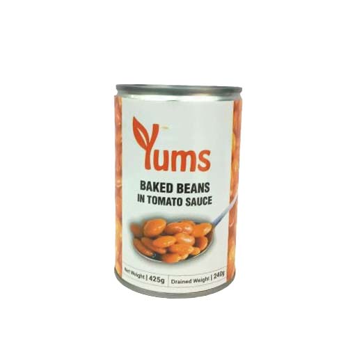 YUMS BAKED BEANS IN TOMATO SAUCE 425G