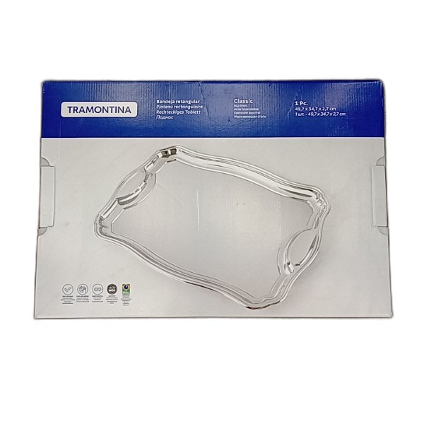 TRAMONTINA CLASSIC SS RECTANGULAR TRAY 49CM