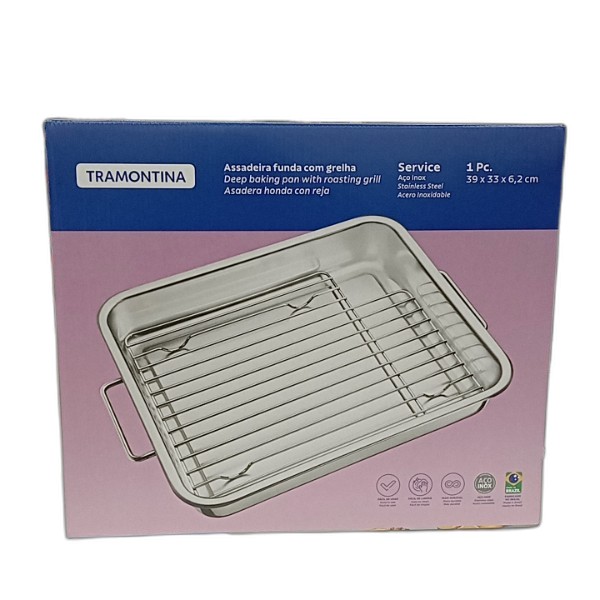 TRAMONTINA SS ROASTING PAN W-RACK 38CM