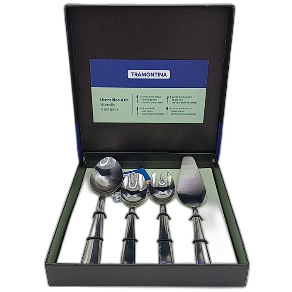 TRAMONTINA PACIFIC SERVING UTENSIL SET 4PC