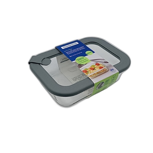 TRAMONTINA GLASS FOOD CONTAINER W-SILICONE LID