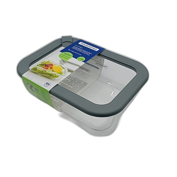 TRAMONTINA GLASS FOOD CONTAINER W-SILICONE LID