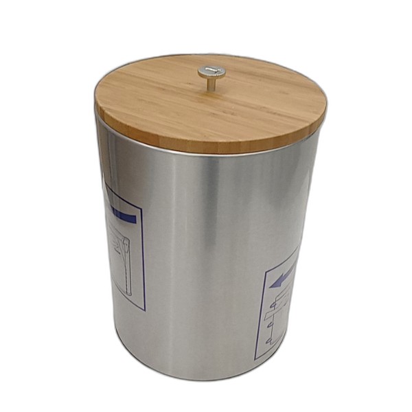 TRAMONTINA BLACK SS BIN-BAMBOO LID