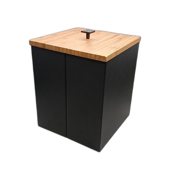 TRAMONTINA LUZ BLACK SS BIN-BAMBOO LID