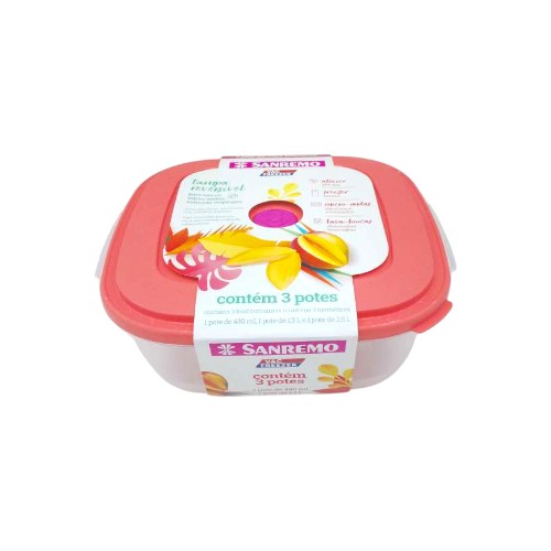 SANREMO PLASTIC CONTAINER SET 3 UN