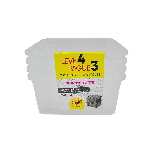 SANREMO PLASTIC T4P3 BASKET SET 746ML