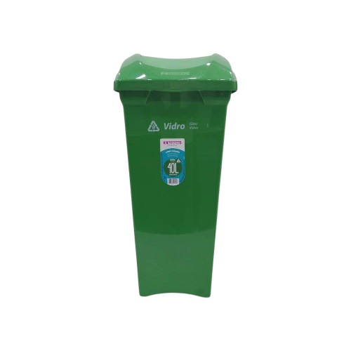 PLASTIC SELECTIVE WASTE CAN GREEN 40L