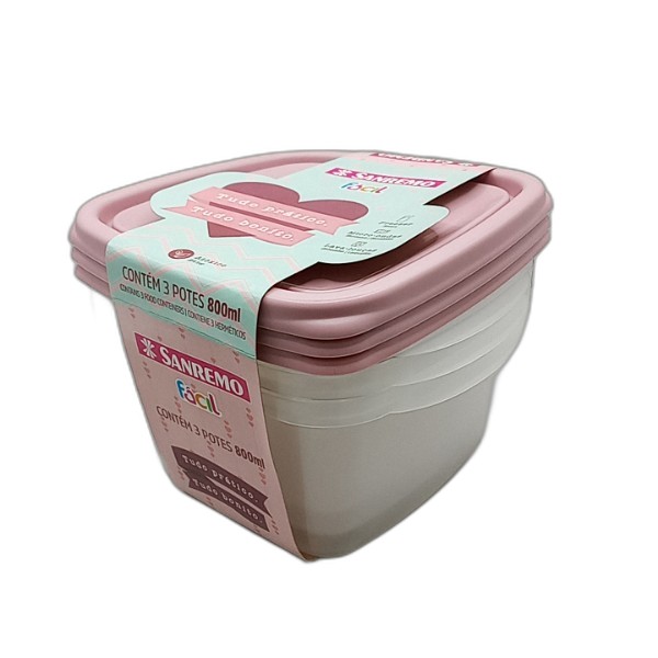 SANREMO CONTAINER SET 3PCS 800ML