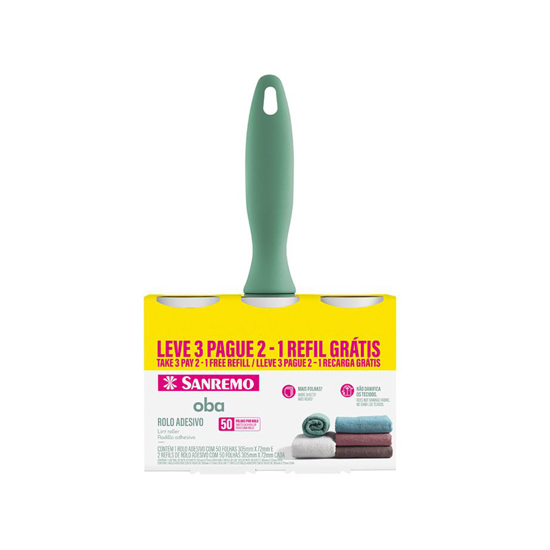 SANREMO ADHESIVE ROLLER W 2 REFILLS