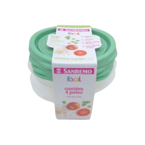 SANREMO PLASTIC CONTAINER SET 4 UN 230ML