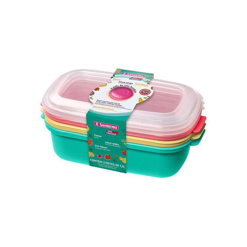 SANREMO PLASTIC CONTAINER SET 3 UN 1.1L