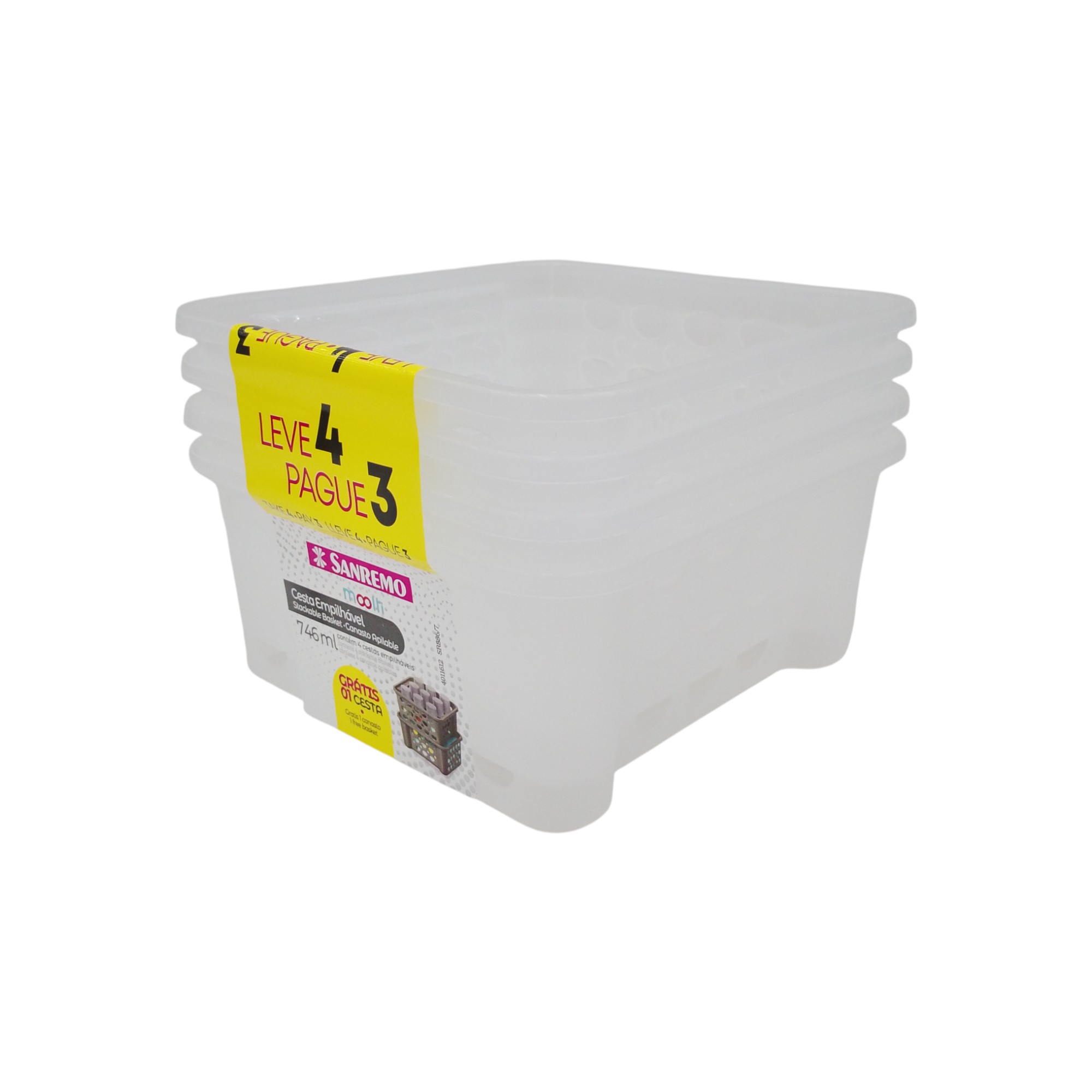 SANREMO PLASTIC STACKABLE BASKETS 90 UN