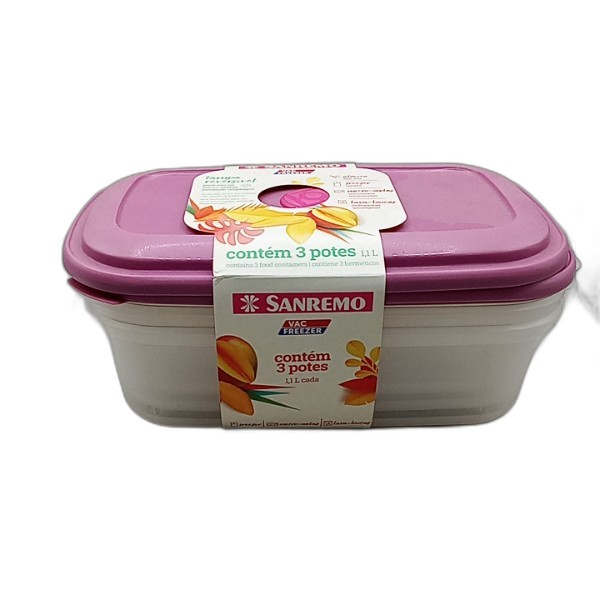 SANREMO CONTAINER SET 3PCS 1.1L