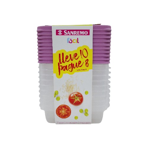 SANREMO PLASTIC CONTAINER SET 280ML 10UN.