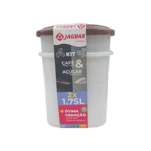 CONTAINER PLASTIC 2PCS 1.75L CAFÉ 3106