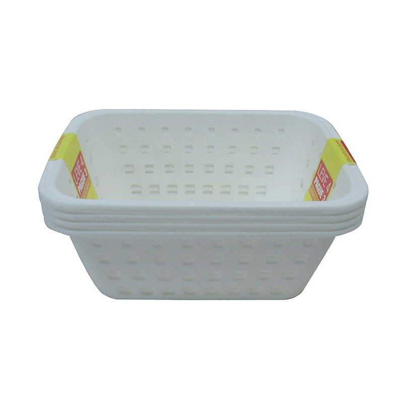 ORDENE BASKET 2.9L 4PCS SET WHITE PLASTIC