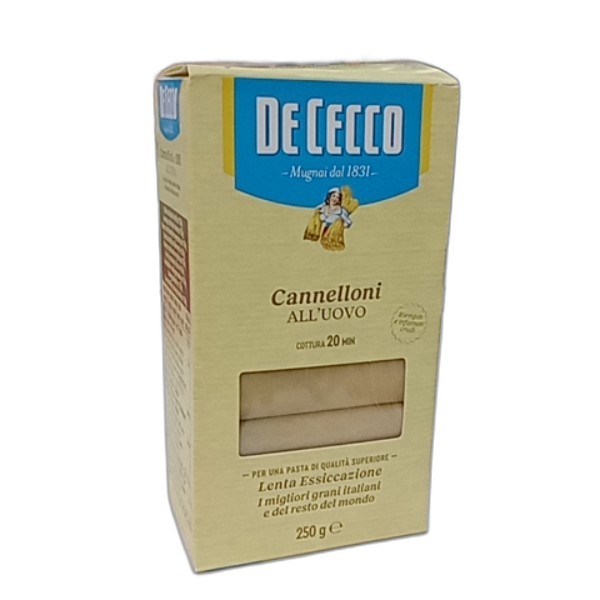 DE CECCO CANNELLONI EGG PASTA 250G