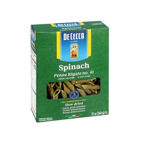 DE CECCO SPINACI PENNE RIGATE PASTA 500G