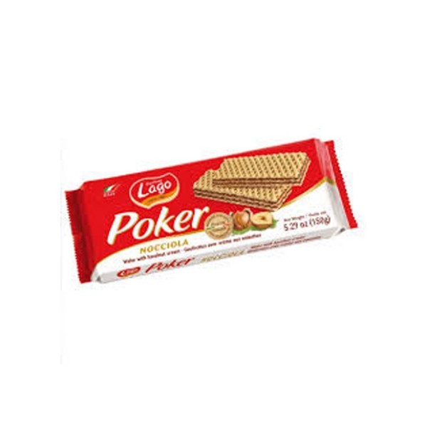 LAGO POKER HAZELNUT WAFERS 150G