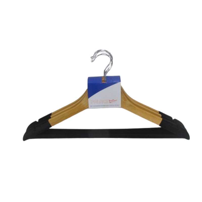 WOODEN HANGER 3PCS NATURAL-BK PALACE