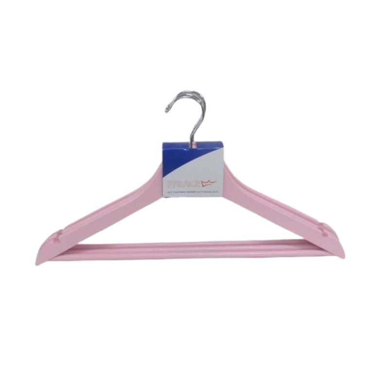 HANGERS MAPLE WOOD PINK 3PCS
