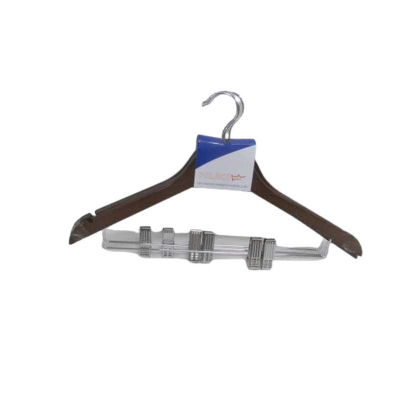 HANGERS WOODEN W CLIPS ANTIQUE 3PCS