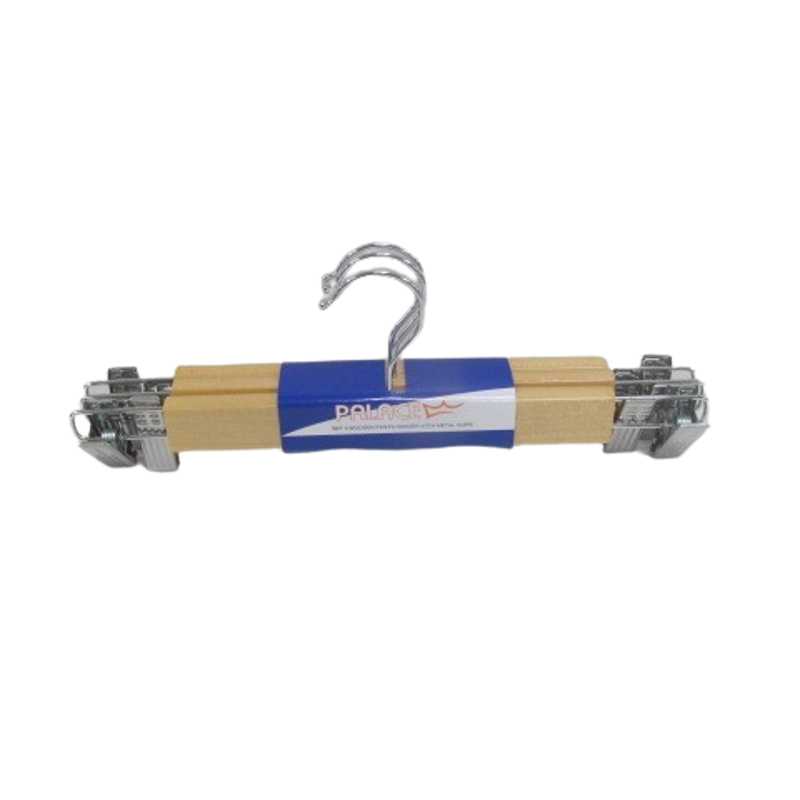 HANGERS WOODEN TROUSER CLIP NATURAL 3PCS
