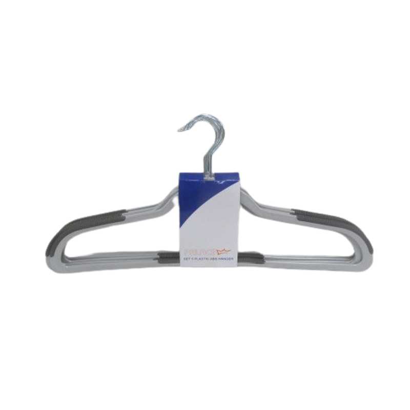 HANGERS PLASTIC NON-SLIP GREY 5PCS