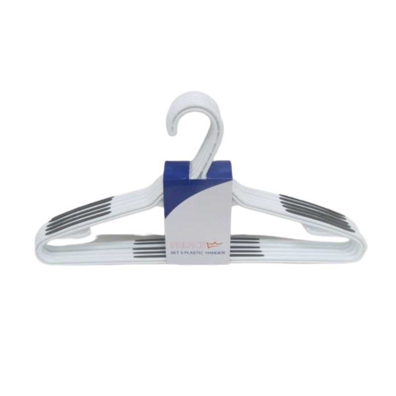 HANGERS PLASTIC NON-SLIP GREY 5PCS