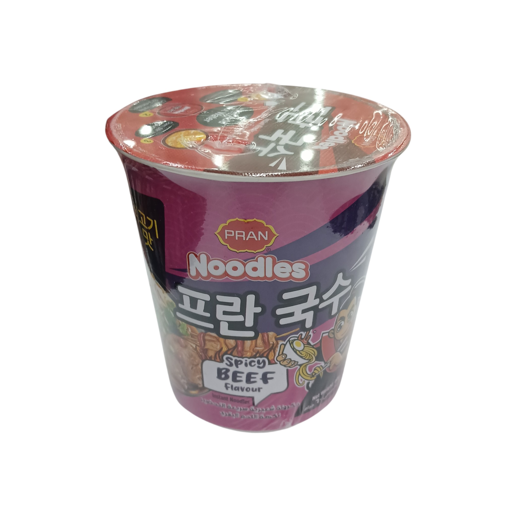 PRAN SPICY BEEF CUP NOODLES 60G
