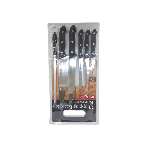 UBL KNIFE SET W CHOPPING BOARD 7 PIECE