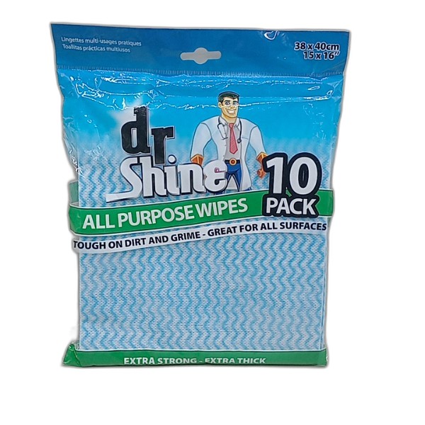 UBL ALL-PURPOSE WIPES 38X40CM 10 PACK