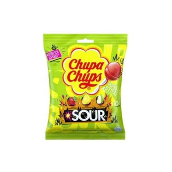 CHUPA CHUPS SOUR LOLLIPOPS 10PK 120G