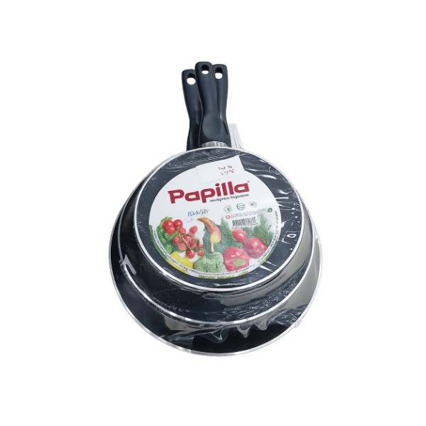 PAPILLA FRY PAN SET 3PC 18/22/26CM BLACK