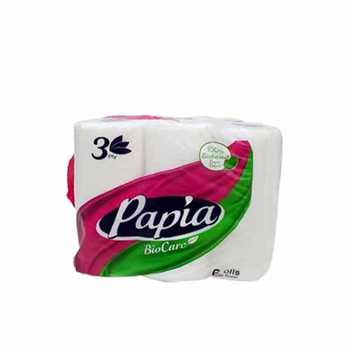 PAPIA KITCHEN TOWEL 3-LAYER 6-PACK BIOCARE
