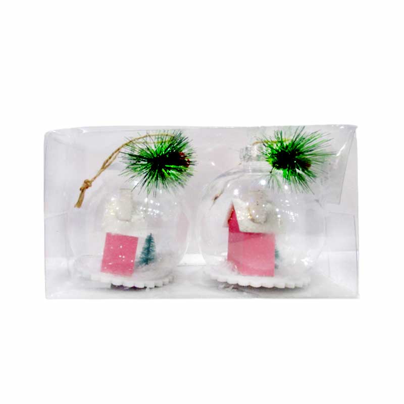 XMAS DECO BALL HOUSE 2PCS GS60B10-1938