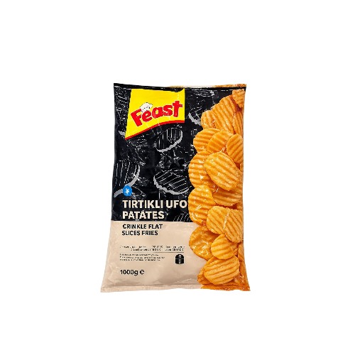 FEAST CRINKLE FLAT SLICED FRIES 1KG