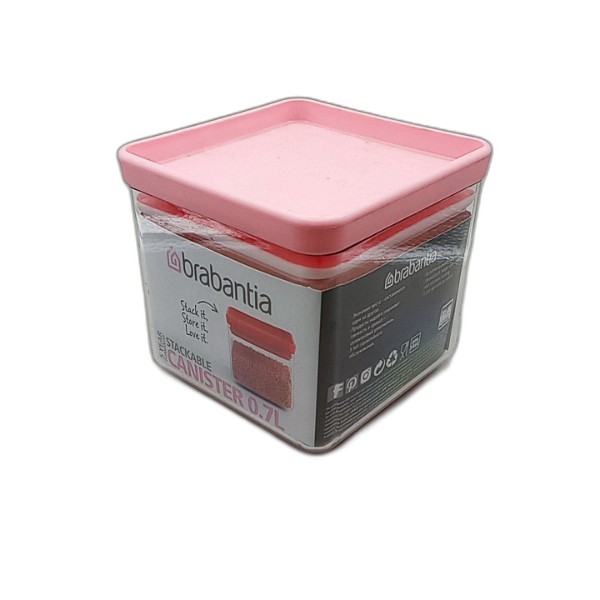SQUARE CANISTER 0.7L PINK COVER
