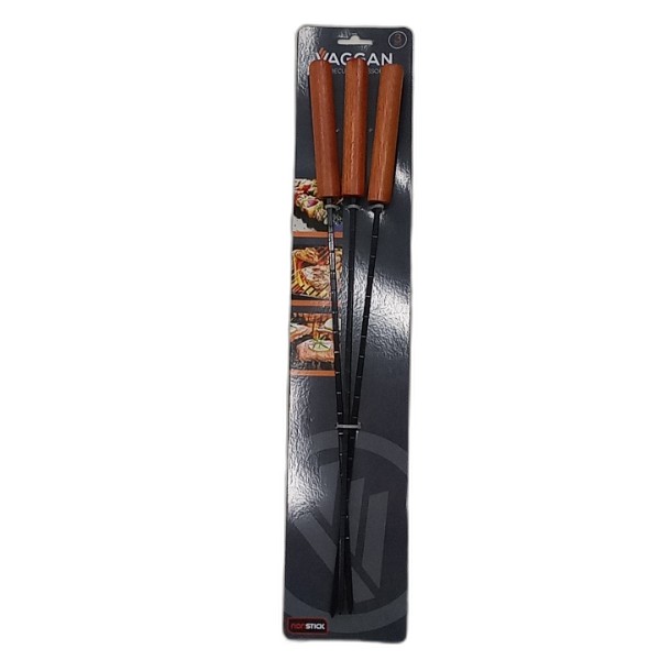 BBQ SKEWER SET 3PCS 48CM