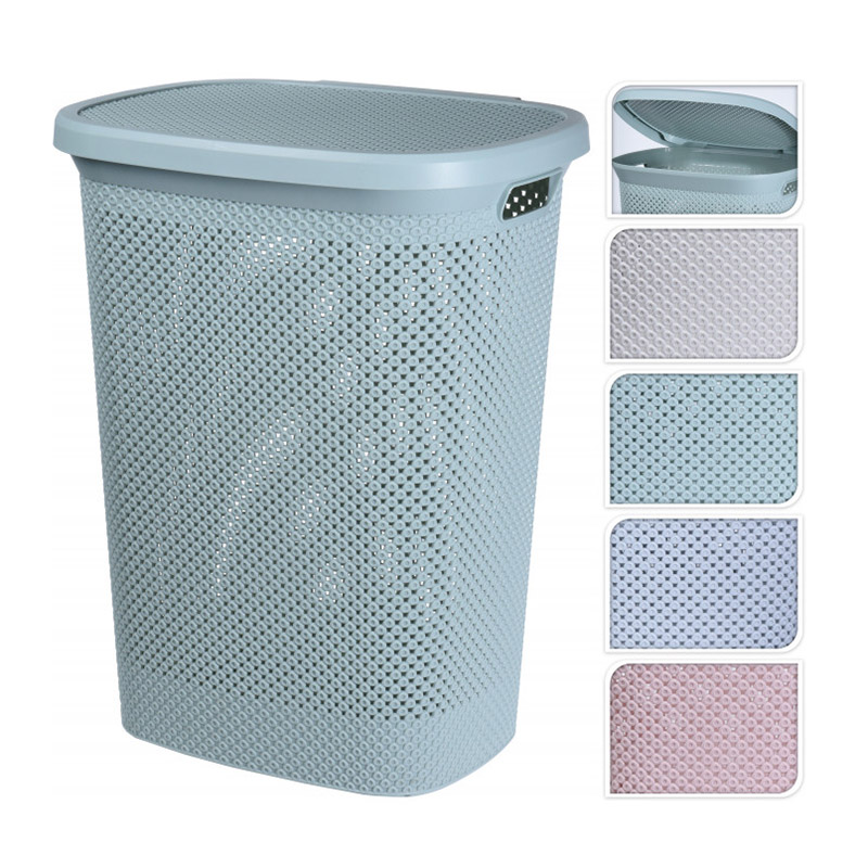 LAUNDRY BASKET 60L ASSORTED