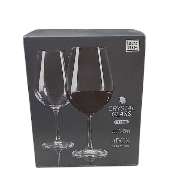CRYSTALLINE WINE GLASSES 4PC