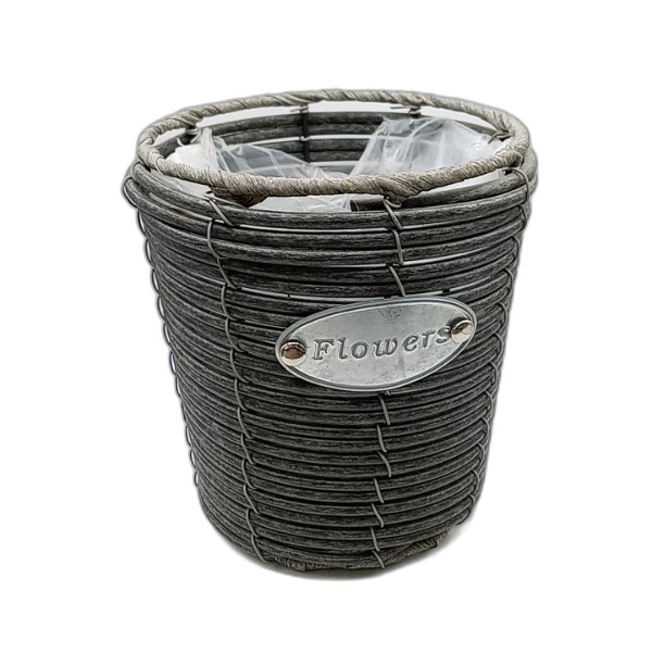 FLOWERPOT ANTHRACITE 18X17