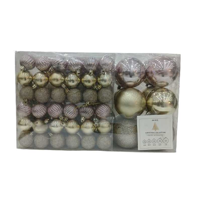 XMAS DECO BALL 94PCS SET MIX COLOR