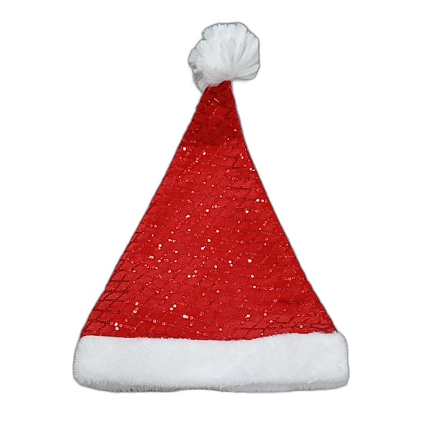 SEQUIN CHRISTMAS HAT RED