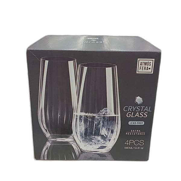 WATER GLASSES 580ML 4PC