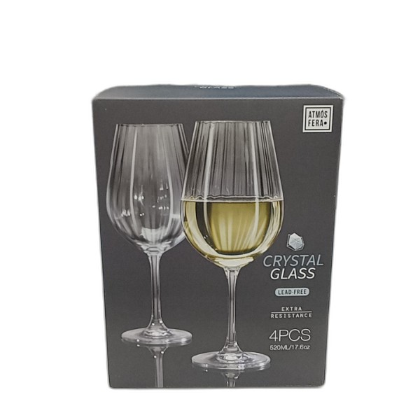 CRYSTALLINE WINE GLASSES 4PC