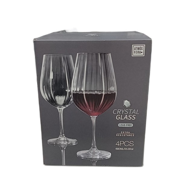 CRYSTALLINE WINE GLASSES 4PC