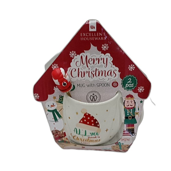 PORCELAIN MUG-SPOON SET 2PC