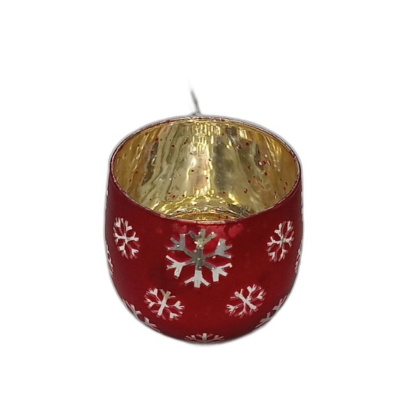 SNOWFLAKE TEALIGHT HOLDER 12CM