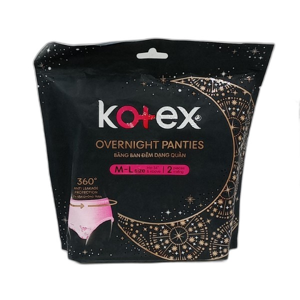 KOTEX OVERNIGHT PANTIES M-L SIZE 2'S